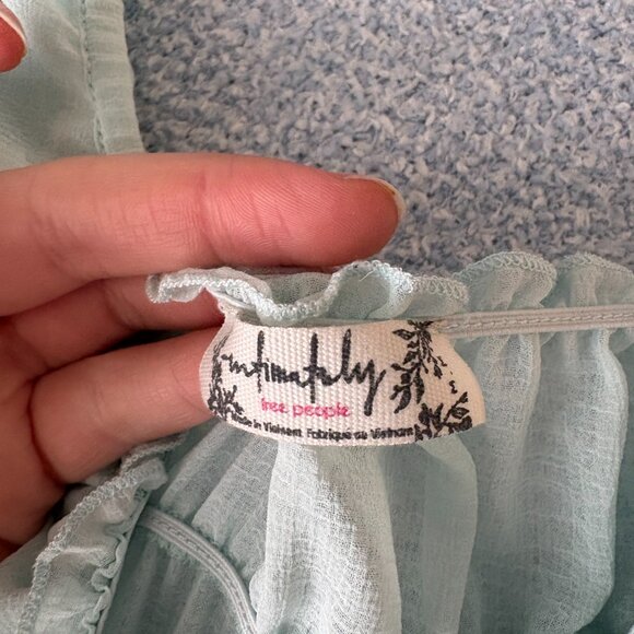 Blue Free People Ruffle Top - Picture 5 of 5